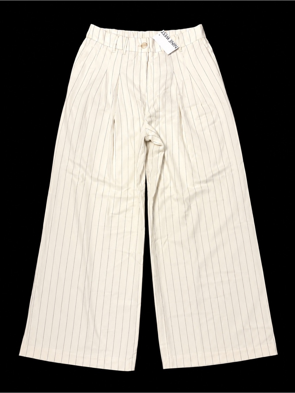 Nine West Wide-Leg Pinstripe Pants - Cream size 14 NWT